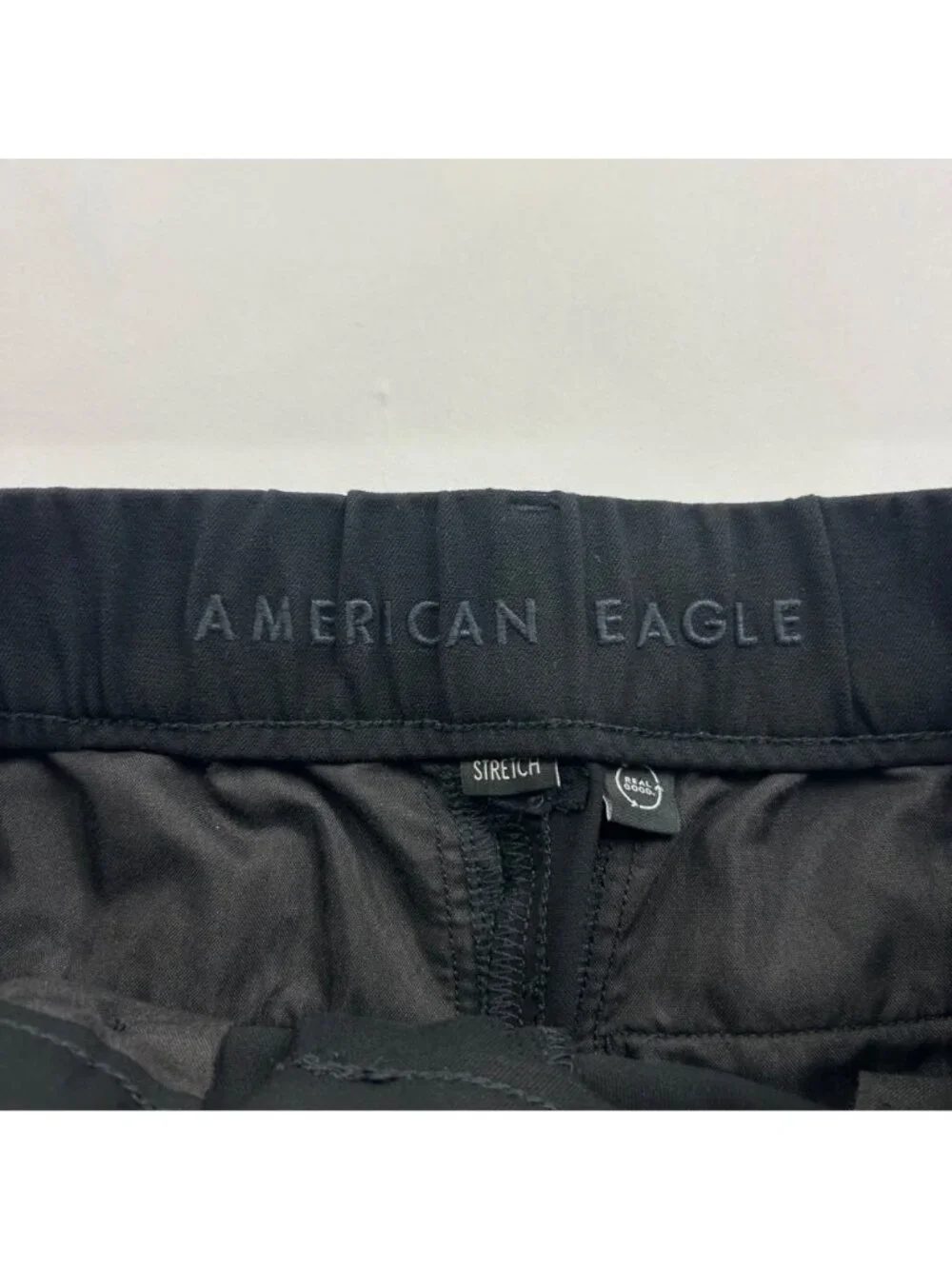 American Eagle Black Soft Drape Wide Leg Canvas Pant 000R
